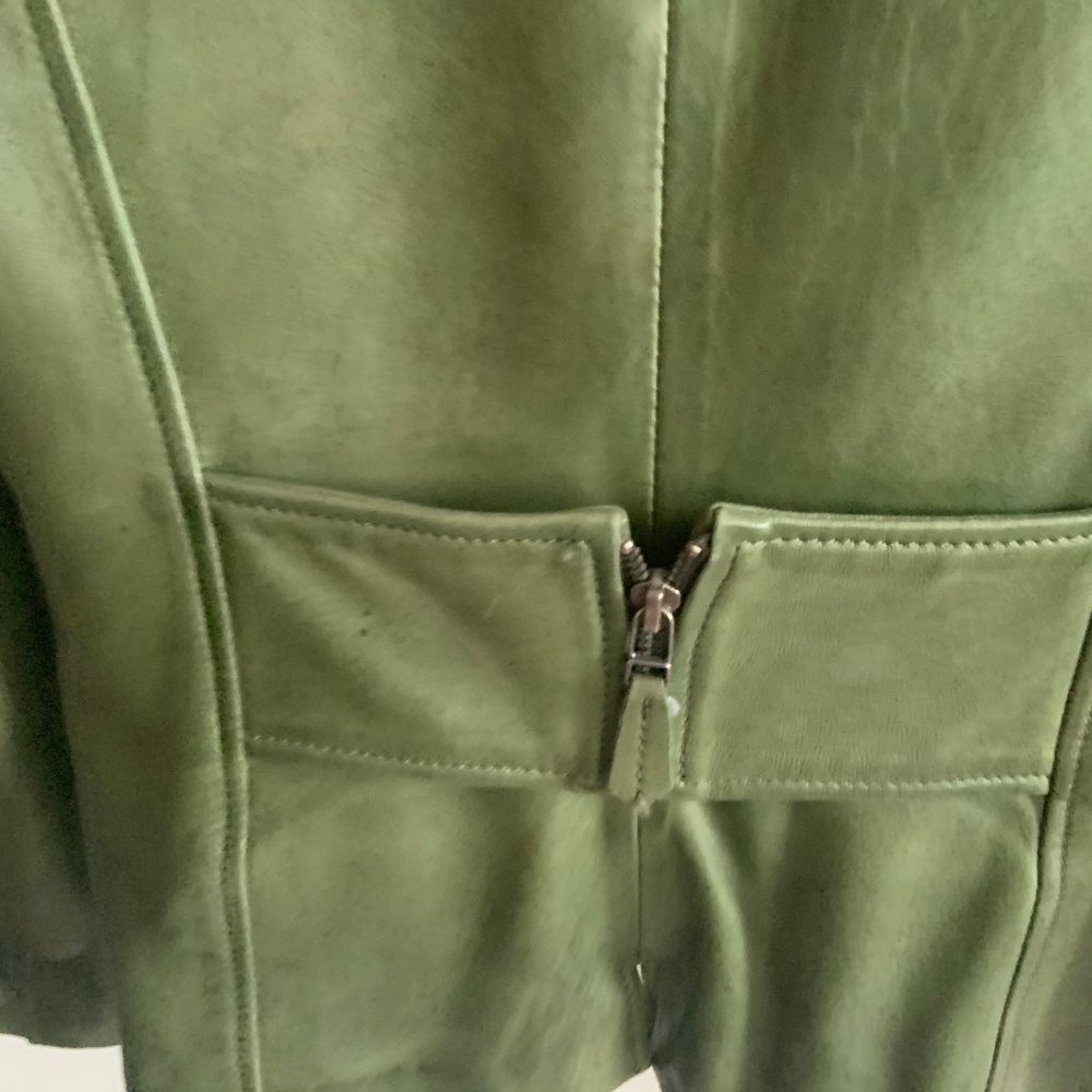 Tailored Button-Up Leather Blazer Jacket Coat - Picture 5 of 5